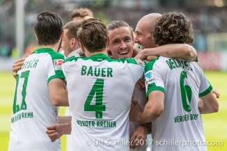 Fussball Bundesliga 26. Spieltag: SC Freiburg vs SV Werder Bremen am 01.04.2017 im Schwarzwaldstadion, Freiburg, Deutschland