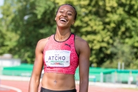 ATCHO Sarah (Lausanne-Sports Athletisme #447) after the 200 m race at AthletiCAGeneve (Memorial Georges Caillat) 2018 on 9 June, 2018 in Geneve (Stade Bout-du-Monde), Switzerland, Photo Credit: Ulf Schiller